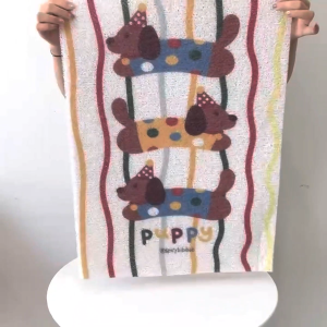 พรมปูพื้น พรมห้องน้ำPVC ลายน่ารักดูดซับน้ำได้ดี กันลื่น ผ้ากํามะหยี่ปะการัง สําหรับห้องน้ำ 50X70CM