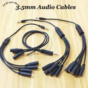 3.5mm Audio Splitter Cable Kit 1 To 3/4 Multi-Port Headphone Extension Splitter For Smartphone Computer Audio Sharing