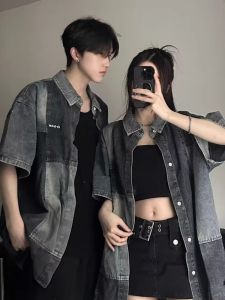 American Vibe: Retro Denim Shirts for Couples & Kids