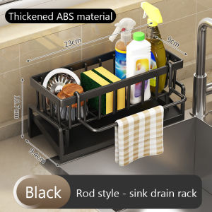 Kitchen Sink Drain Rack Organizer Plastic Desktop Self-draining Sink Shelf Soap Sponge Holder Dishcloth Towel Rack Filter Basket