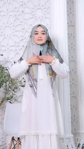 HIJAB TERBARU MOTIF - Jilbab Segitiga Instan Daily - Hijab Segitiga Instan Gesper Motif Marmer by Laika Collection