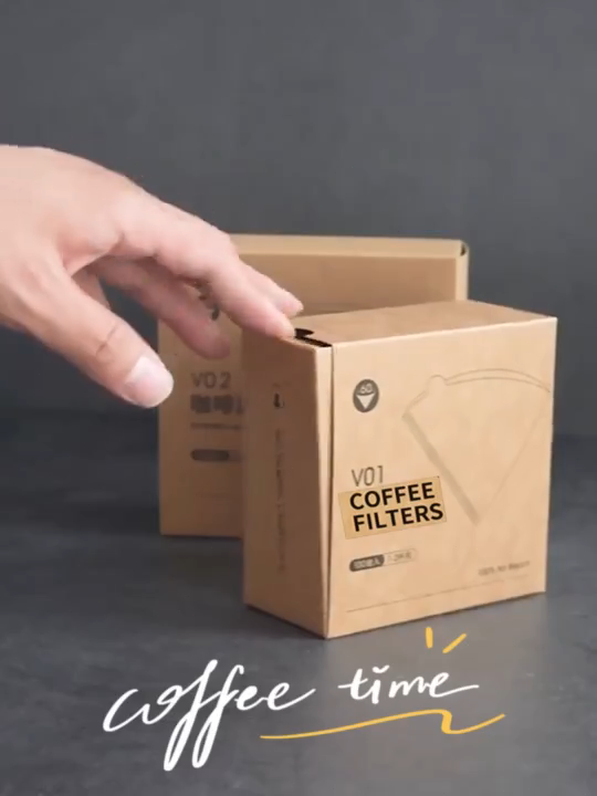 100PCS V60 Coffee Filter Paper No Bleach Drip Coffee Maker Filter With Anti Dust Storage Box