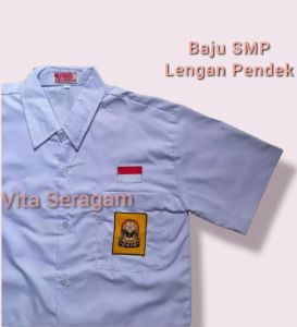 Bisa COD Baju Seragam Putih SMP Lengan Pendek Seragam Sekolah