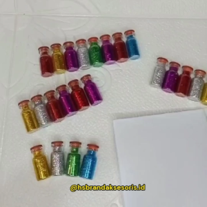 GLITTER POWDER WARNA WARNI / BOTOL KACA POWDER / BUBUK METALIK / GLITER BUBUK BAHAN KERAJINAN / GLITTER SPARKLING / GBK7350
