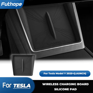 Futhope Silicone Wireless Charging Pad for Tesla Model Y Juniper Launch Anti fouling dustproof Decoration Charging Mat