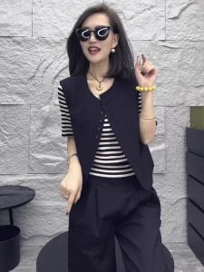 YINGDAI | New Fashionable Round Neck Single Button Design Slim European Style Waistcoat
