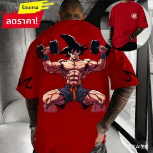 เสื้อยืดลายดราก้อนบอล ไซย่า สไตล์ฮาราจูกุ สำหรับผู้ชายและผู้หญิง ฤดูร้อน 2025 ทรงหลวม สไตล์เรโทร สตรีทแวร์ ลำลอง โอเวอร์ไซส์ แขนสั้น ยูนิเซ็กส์