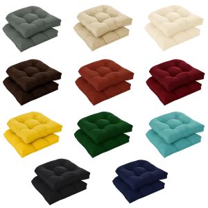 2pcs Chair Cushions Overstuffed Patio Seat Cushions Comfortable Seating for Fits Dining Rocking Sectional Sofas Various Chairs