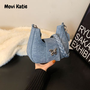 Movi Katie🔥 กระเป๋าสะพาย ใหม่ เวลาว่าง กระเป๋าสะพายผญ เวอร์ชั่นเกาหลี กระเป๋าสะพายข้าง พระจันทร์ใหม่ แฟชั่น กระเป๋าสะพายผู้หญิง เรียบง่ายและเรียบง่าย กระเป๋าสะพายข้างผู้หญิง