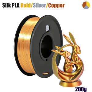 Silk Tricolor PLA+ 3D Printer Filament 1.75mm No Tangle Net Weight 200g/250g/500g/1000g Spool  Gold & Silver & Copper