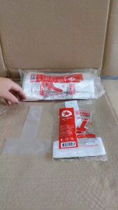 สายเดี่ยว ถุงคล้องแก้ว หิ้วแก้ว 16182022 ออนซ์ ปาก 95 mm. สีขาวขุ่น คุณภาพดี ตราดาว ยกมัด 10 แพค