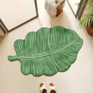 Thảm Chùi Chân Hình Lá Khổng Lồ Nhiệt Đới VIKAMA 2D In Phẳng Chống Trượt Trong Nhà Trang Trí Nhà Cửa Thảm Trải Sàn Cao Su Cho Lối Vào Nhà Bếp Phòng Tắm
