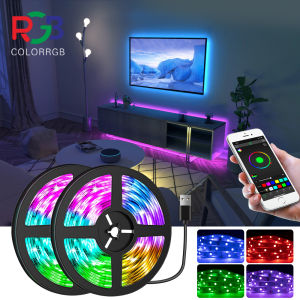 lampu led 5050 RGB LED Strip Lampu LED Lampu Hias Strip USB Kamar Dekorasi Rumah Lampu 1/2/3/4/5/10/15M Lampu Belakang TV APP Control