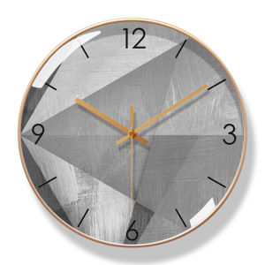Wall Clock Living Room Home Electric Wave Fashion Clock Accessible Luxury Modern Minimalist Industrial Style Wall-Mounted Ultra-Quiet Gray Clock
