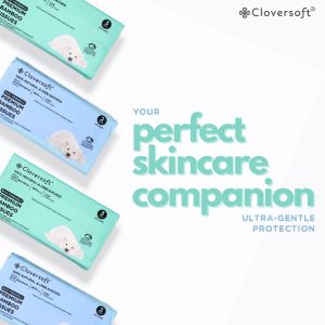 Cloversoft Plant-Based Unbleached Bamboo Facial Tissues (Bundle of 4 packs)