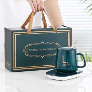 Full Moon Celebration Birthday Gift Warmth Cup 55 Degree Constant Temperature Mug Gift Box Ceramic Cup with Lid Eco Friendly Design