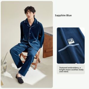 yuenei | Couples Thickened Coral Fleece Pajamas Autumn Winter Island Velvet Long Sleeve Home Clothes Comfortable Breathable Casual Wear