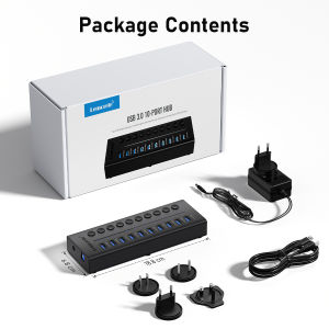 Lemorele | Lemorele TC119 10 Ports USB C HUB Adapter USB 3.0 5Gbps Transmission Type C HUB Docking Station for MacBook Laptop PC and phone