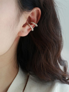 Adjustable Pearl Clip-On Earrings Korean Style Simple No Piercing Required Ear Cuffs Fashionable Jewelry for Women