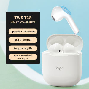 Aigo Tai Nghe T18 Chính Hãng TWS Tai Nghe Nhét Tai Không Dây Fone Bluetooth 5.1 Âm Thanh Nổi Kép Giảm Tiếng Ồn Bass Điều Khiển Bằng Cảm Ứng Thời Gian Đợi Lâu