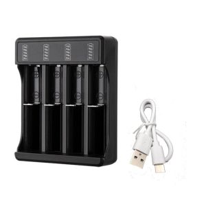 KEBIDU | Universal Battery Charger With LED Indicator Cable 3.7V Smart Rechargeable Lithium Battery Charger for 18650 26650 14500