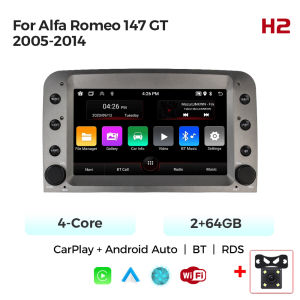 MEKEDE 64GB Android Car Radio Wireless Carplay Auto For Alfa Romeo 147 GT 2005 - 2014 GPS Navigator BT RDS FM Multimedia Player