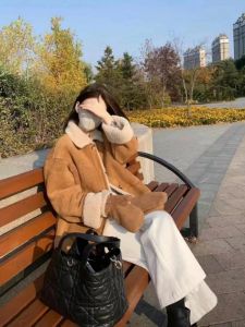 Eco-Friendly Womens Fur Coat Suede Lamb Fur Jacket Young Style Winter New Arrival Integrated Leather And Fur Korean Version