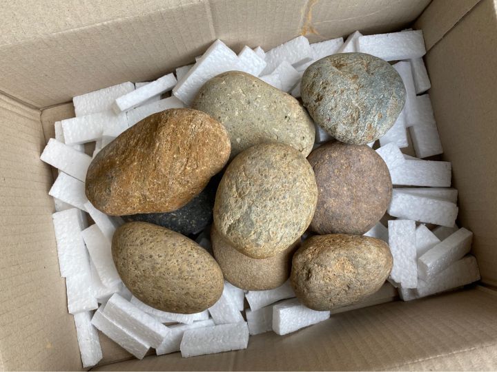 หินกลมหินแม่น้ำคละขนาด 1 กก. สำหรับตู้ปลา