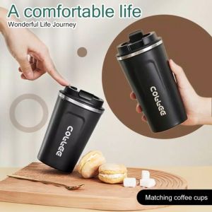500ml Bình Giữ Nhiệt Coffee Tách cà phê thép không gỉ hai lớ 304 Cốc giữ nhiệt chống rò rỉ Tách cà phê di động Cốc nước Cà Phê Cốc