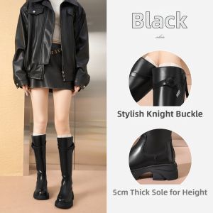 Josiny | High Thigh-Length Knight Boots Slimming Elevating Boots