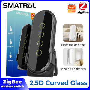 SMATRUL Tuya ZigBee Wireless Smart Home Scene Switch Touch Light Remote Control Zigbee 3.0 Bridge Protocol Wireless Light Switch 4 Gang 12 Scene