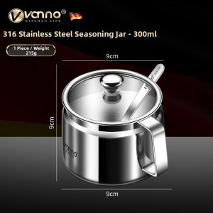 VONNO | Heat-Resistant Stainless Steel Seasoning Bottle