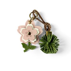 Pink PU Leather Flower Keychain Set for Bag Charm-Handmade Floral Pendant Keyring Accessories for Purse-Daily Mood Booster/Gift