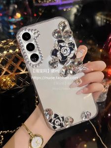 เคสโทรศัพท์ซิลิโคนหรูหราพร้อมเพชรสำหรับ Samsung S25 แบบใสครอบเลนส์เต็มรูปแบบ Note20 ดีไซน์เรียบง่ายอุปกรณ์เสริมดิจิทัล