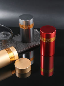 Large Size Metal Aluminum Tea Canister Sealed Box Exquisite Hammer Pattern Green Tea Storage Jar Premium Quality Packaging