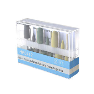 PIORPOY 12Pcs/Box HP4012 Denture Poilshing Kits Dental Poilshing Burs Resin Base Hidden Silicone Dentistry Grinding Heads 2.35Mm