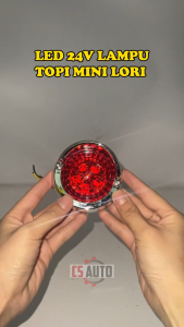 LED 24V ROUND 5LED SMD RED WHITE BLUE MARKER ROOF SIDE LAMP WITH CHROME COVER LAMPU TOPI