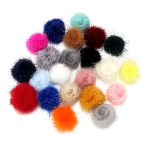 Mink Pompom 30mm Fur Balls DIY Pompon for Sewing on Knitted Keychain Scarf Hats DIY Ornament Crafts Accessories