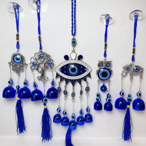Blue Evil Eye Wind Chime Blue Wall Hanging Craft Pendant Retro Home Decoration Sun Eye Wind Chime