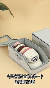 MLADEN Large Capacity Foldable Storage Box with Zipper Closure Dust Proof Fabric Organizer for Wardrobes Hats Clothes