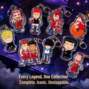 Bandai | Banana Fish Bleach Slam Dunk 9pcs Keychain Set Anime Game Merch Pendant Cross Border In Stock Japan Anime Gift Design
