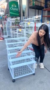 ชั้นวางขวดน้ำมัน ใส่ได้หลายขวด ชั้นวางน้ำอัดลมใหญ่ ชั้นวางร้านขายน้ำมัน ร้านโชห่วย ปั้มน้ำมัน มีล้อ