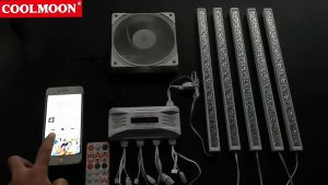 COOLMOON ARGB Music Rhythm Hub (5V 3PIN ARGB+4 Pin PWM) PC Case CPU Fan Controller Remote Light AURA Sync ARGB Connector