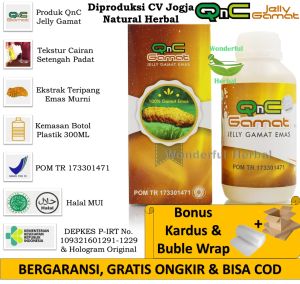 Qnc Jelly Gamat Obat Herbal Dari Teripang Asli 100% Murni Multikhasiat Alami dan Aman || BPOM - HALAL - 300ML - Bukan GnC QnG Jelli Jely Jeli Geli Gely Gelly Gelli Gammat Gamet Gold G 50 ml Gamat Luxor Gamat Mitoha Jelly Gamat Gold G