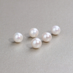 BOYU | Near-Round Semi-Drilled Freshwater Pearl Loose Beads for DIY Jewelry Making