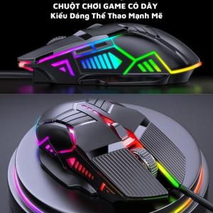 Chuột Máy Tính/Chuột Gaming Có Dây S800 Led RGB 6 nút bấm 3200 DPI dùng chơi game văn phòng - LINPRO