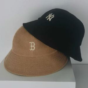 Topi Major League Baseball Premium Hitam Black White Brown White Corduro Bucket Premium IMPORT