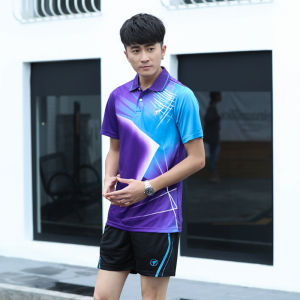 Bộ Quần Áo Bóng Bàn Thể Thao Nam Nữ Tay Ngắn Nhanh Khô Thoáng Khí Tập Luyện Thi Đấu Mới Cổ Bẻ Quần Áo Cầu Lông