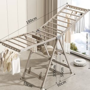Folding Quilt Drying Indoor Outdoor Clothes Rack Floor Standing