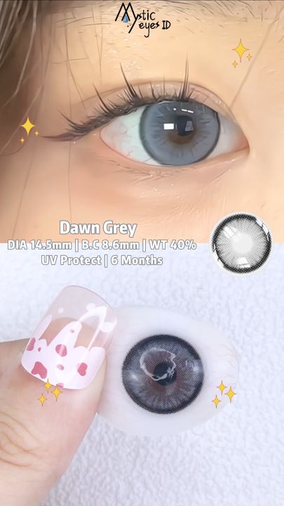 [COD] MYSTICEYES SOFTLENS DAWN GRAY NORMAL S/D MINUS -6.00 14.5 MM
